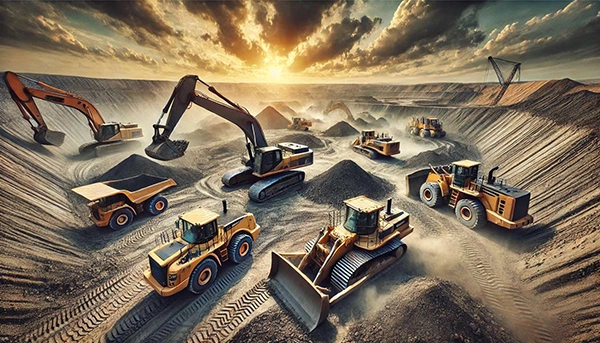 Civil construction earthmoving machinery with Trimble machine control